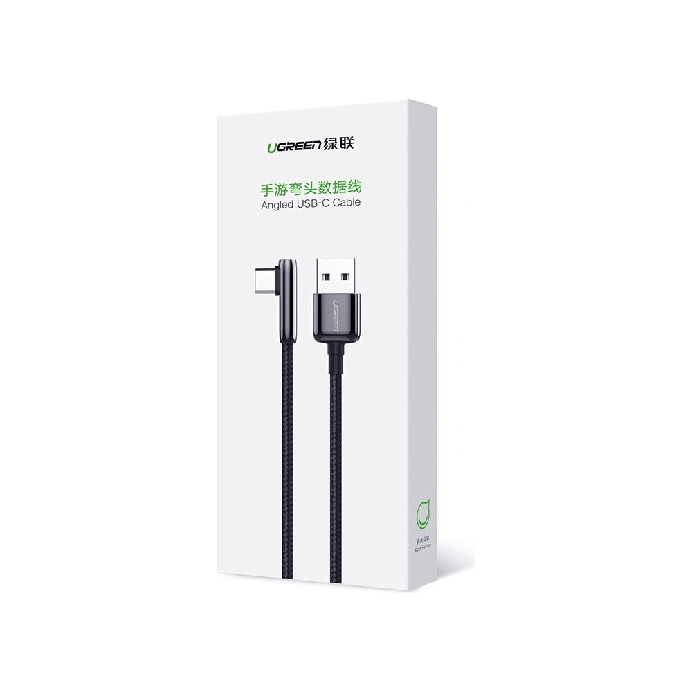 Hurtownia GSM - Kątowy kabel UGREEN US313 USB-A - USB-C QC 3.0 SCP FCP 5A 0,5m czarny - UGR1334BLK - {ean13} - Hurt
