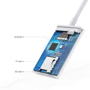 Wholesale UGREEN CM265 memory card reader OTG SD 4.0 / micro SD (TF) 4.0 (UHS-II, UHS-2 - 280 MBps) to USB Type C 3.2 Gen 1 white - UGR1338WHT - {ean13} - Hurt