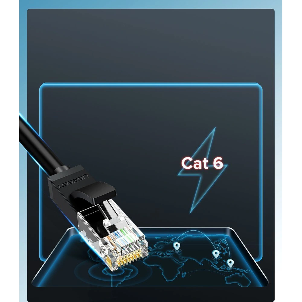Hurtownia GSM - Síťový kabel UGREEN NW102 Ethernet patchcord RJ45 Cat 6 UTP 1000Mbps 1m bílý - UGR1339WHT - {ean13} - Hurt
