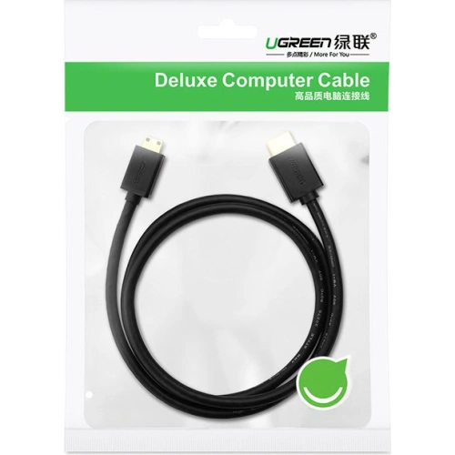 Kabel UGREEN HD108 HDMI (męski) - mini HDMI (męski) 3D Ethernet ARC 1m czarny