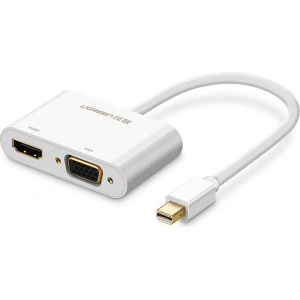 Hurtownia GSM - Adapter UGREEN MD108 HDMI / VGA - mini DisplayPort 4K@30Hz FullHD 1080p biały - UGR1344WHT - {ean13} - Hurt