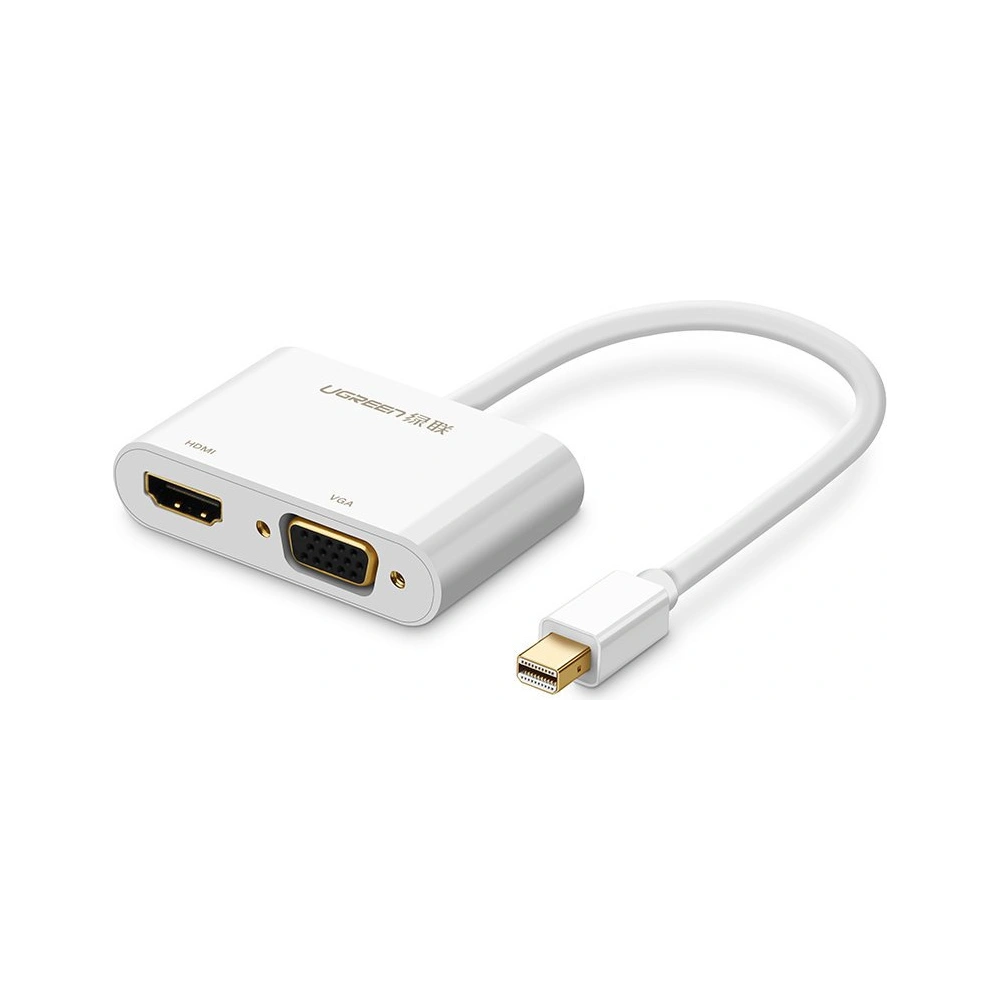 Hurtownia GSM - Adaptér UGREEN MD108 HDMI / VGA - mini DisplayPort 4K@30Hz FullHD 1080p bílý - UGR1344WHT - {ean13} - Hurt