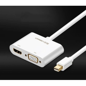 Hurtownia GSM - Adapter UGREEN MD108 HDMI / VGA - mini DisplayPort 4K@30Hz FullHD 1080p biały - UGR1344WHT - {ean13} - Hurt