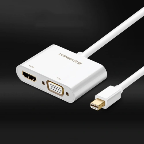 Adapter UGREEN MD108 HDMI / VGA - mini DisplayPort 4K@30Hz FullHD 1080p biały