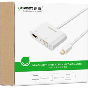 Hurtownia GSM - Adapter UGREEN MD108 HDMI / VGA - mini DisplayPort 4K@30Hz FullHD 1080p biały - UGR1344WHT - {ean13} - Hurt