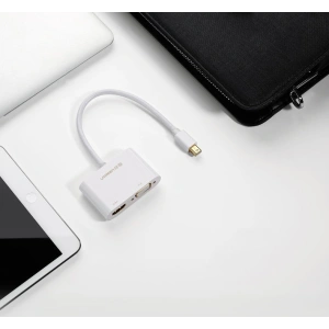 Hurtownia GSM - Adapter UGREEN MD108 HDMI / VGA - mini DisplayPort 4K@30Hz FullHD 1080p biały - UGR1344WHT - {ean13} - Hurt