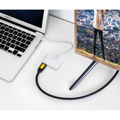 Adapter UGREEN MD108 HDMI / VGA - mini DisplayPort 4K@30Hz FullHD 1080p biały