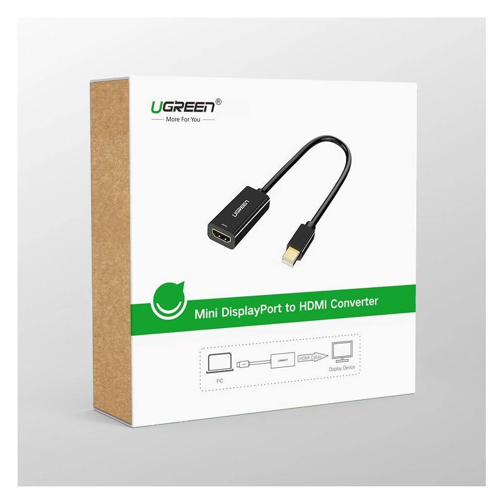 Hurtownia GSM - Adaptér UGREEN MD112 FHD (1080p) HDMI (ženský) - Mini DisplayPort (mužský - Thunderbolt 2.0) bílý - UGR1346WHT - {ean13} - Hurt