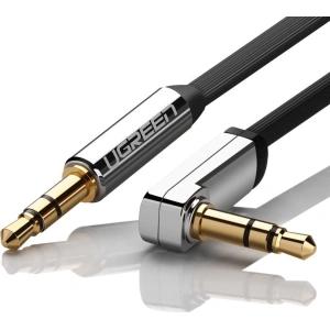 Wholesale UGREEN AV119 flat angled cable AUX audio cable 3.5 mm mini jack 0.5 m black - UGR1347BLK - {ean13} - Hurt