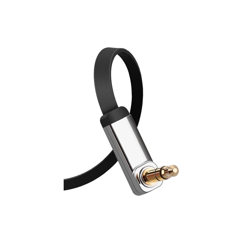 Hurtownia GSM - Úhlový plochý kabel UGREEN AV119 audio AUX 3,5mm mini jack 0,5m černý - UGR1347BLK - {ean13} - Hurt