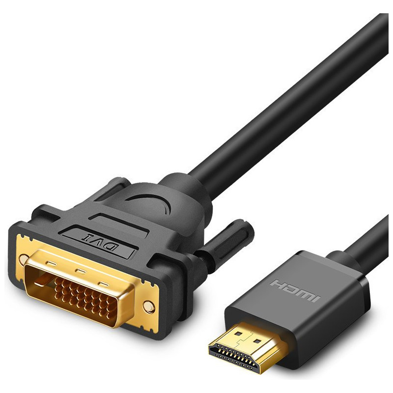 Hurtownia Ugreen - 6957303891504 - UGR1348BLK - Kabel UGREEN HD106 DVI 24+1 pin (męski) - HDMI (męski) FHD 60Hz 1,5m czarny - B2B homescreen