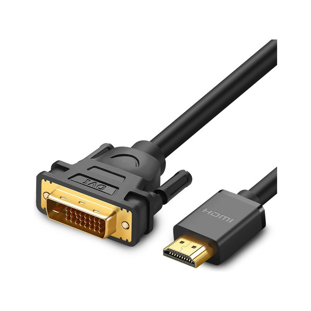 Hurtownia GSM - Kabel UGREEN HD106 DVI 24+1 pin (samec) - HDMI (samec) FHD 60Hz 1,5m černý - UGR1348BLK - {ean13} - Hurt