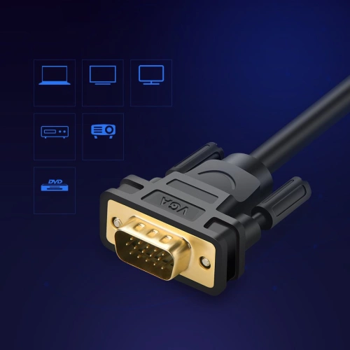 Kabel UGREEN VG101 VGA (męski) - VGA (męski) FHD 1,5m czarny