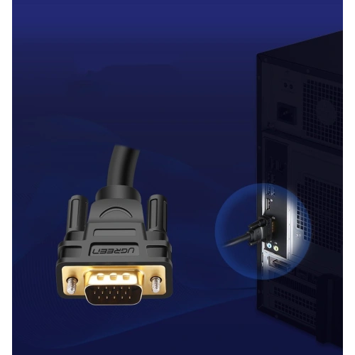 Kabel UGREEN VG101 VGA (męski) - VGA (męski) FHD 1,5m czarny