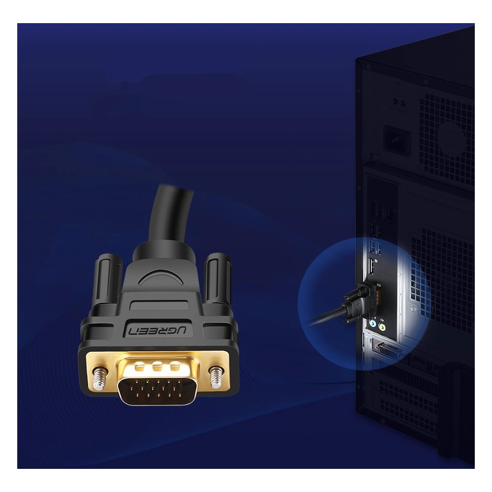 Hurtownia GSM - Kabel UGREEN VG101 VGA (samec) - VGA (samec) FHD 1,5m černý - UGR1349BLK - {ean13} - Hurt