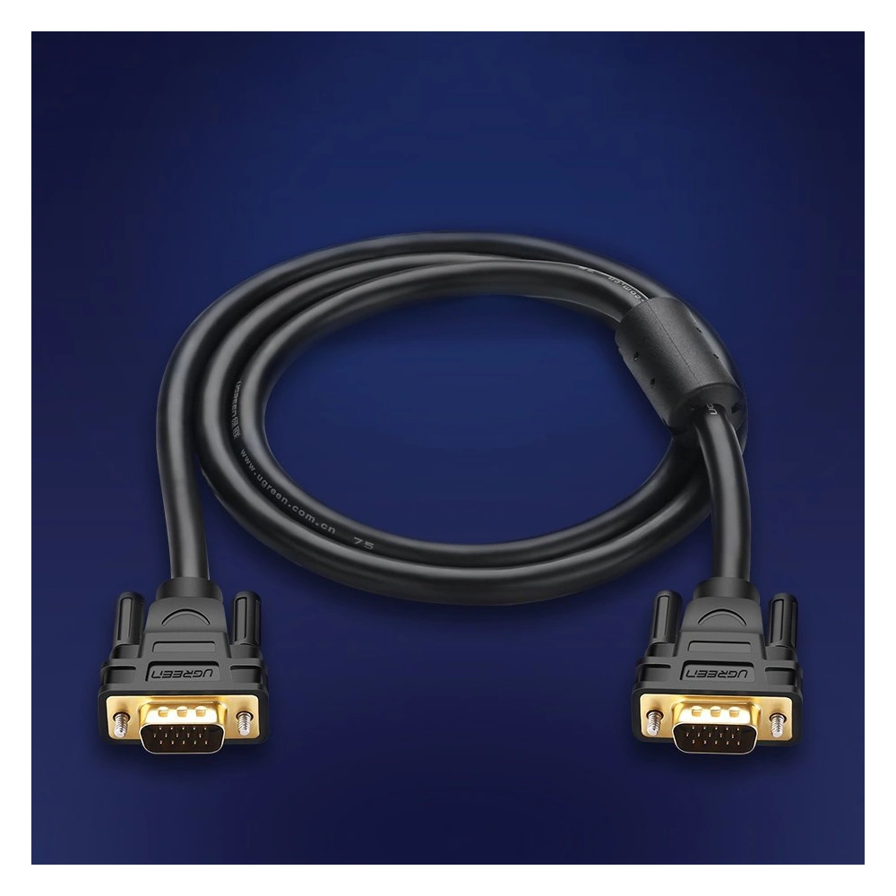 Hurtownia GSM - Kabel UGREEN VG101 VGA (samec) - VGA (samec) FHD 1,5m černý - UGR1349BLK - {ean13} - Hurt