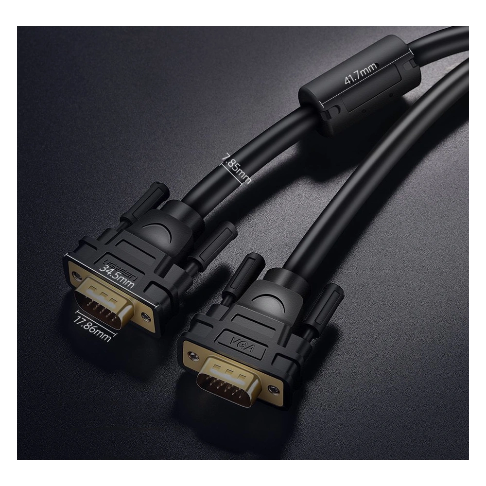 Hurtownia GSM - Kabel UGREEN VG101 VGA (samec) - VGA (samec) FHD 1,5m černý - UGR1349BLK - {ean13} - Hurt