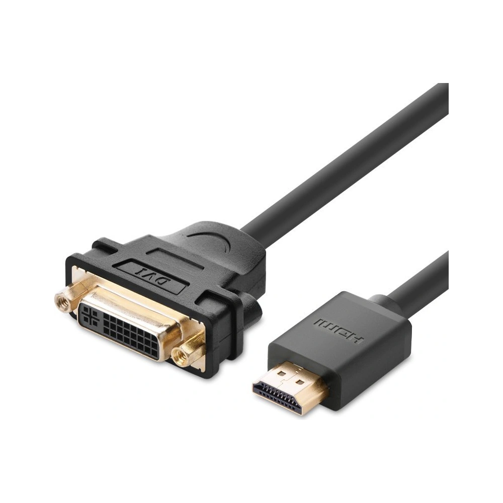 Hurtownia GSM - Kabel UGREEN DVI 24+5 pin (żeński) - HDMI (męski) 22cm czarny - UGR1350BLK - {ean13} - Hurt