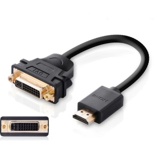 UGREEN cable cable adapter adapter DVI 24 + 5 pin (female) - HDMI (male) 22 cm black