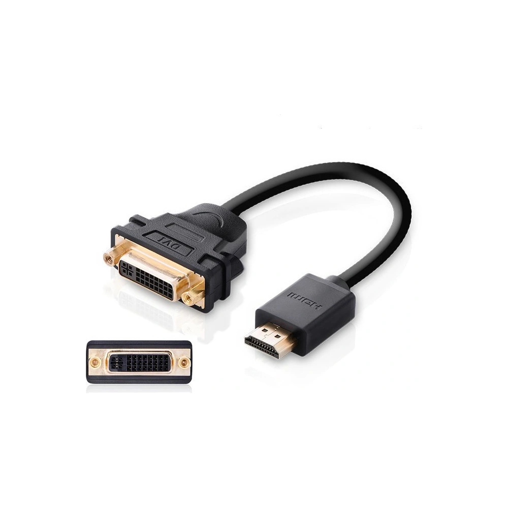 Hurtownia GSM - Kabel UGREEN DVI 24+5 pin (ženský) - HDMI (mužský) 22cm černý - UGR1350BLK - {ean13} - Hurt