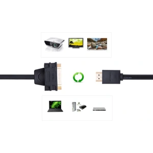 Hurtownia GSM - Kabel UGREEN DVI 24+5 pin (żeński) - HDMI (męski) 22cm czarny - UGR1350BLK - {ean13} - Hurt