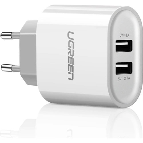 Ładowarka sieciowa UGREEN CD104 2x USB 3,4A biały