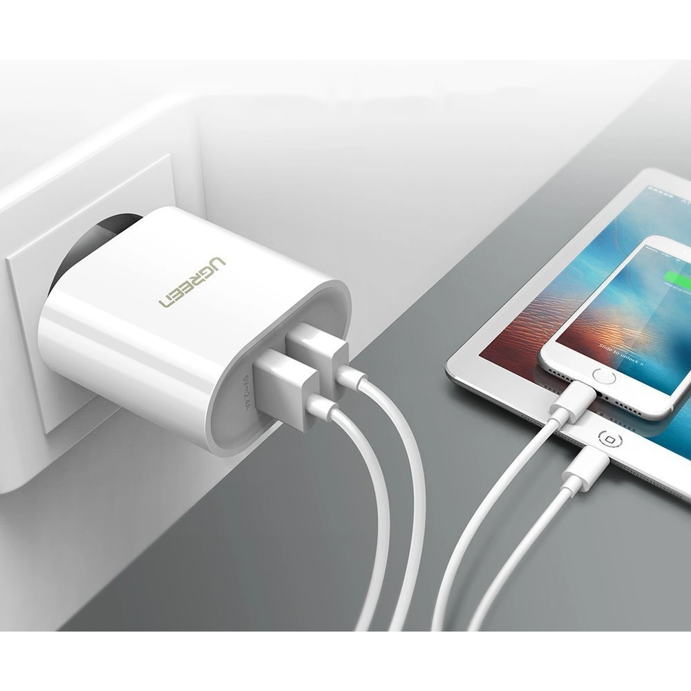 Hurtownia GSM - Síťová nabíječka UGREEN CD104 2x USB 3,4A bílá - UGR1351WHT - {ean13} - Hurt