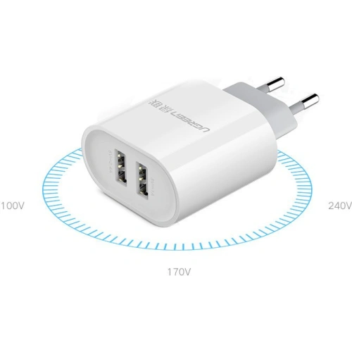 Ładowarka sieciowa UGREEN CD104 2x USB 3,4A biały