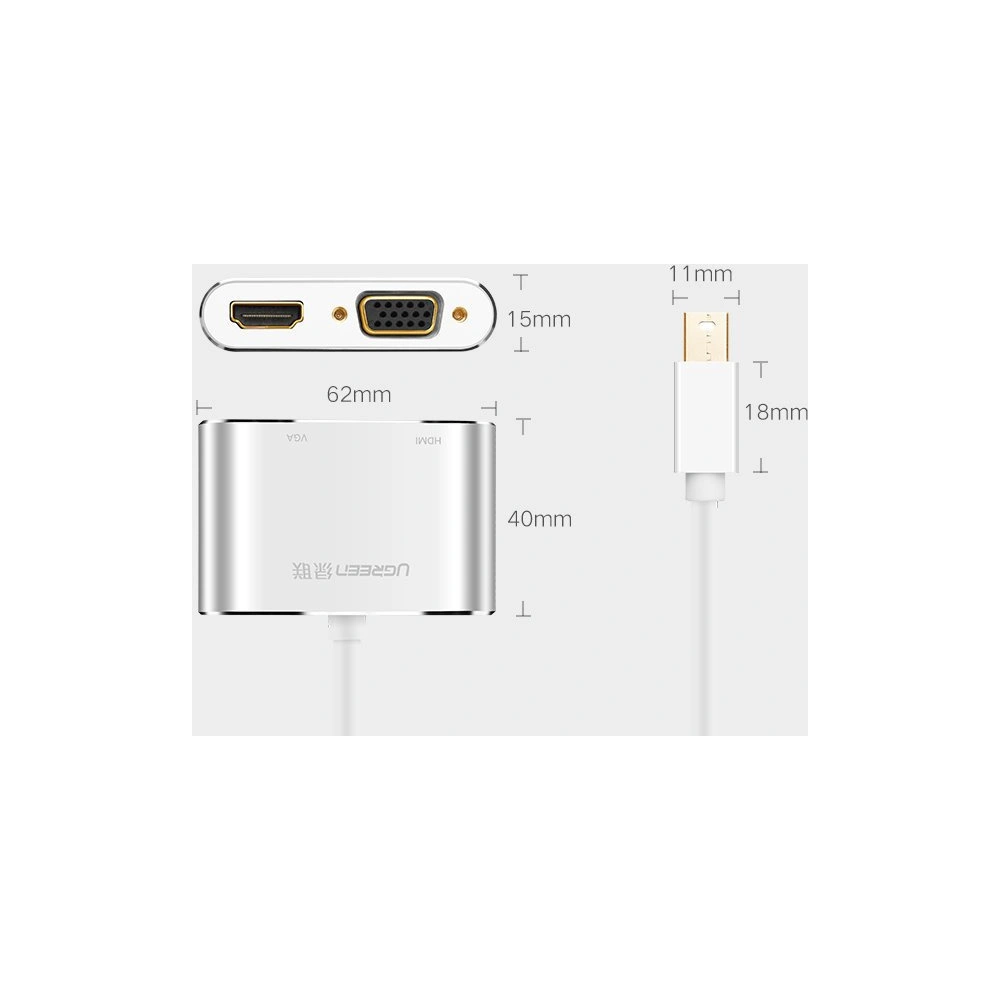 Hurtownia GSM - Adaptér UGREEN MD115 HDMI / VGA - mini DisplayPort FullHD 1080p černý - UGR1353BLK - {ean13} - Hurt