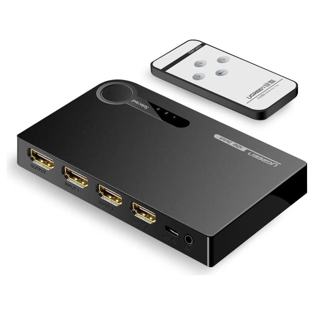 Hurtownia GSM - Rozdělovač UGREEN HDMI - 3x HDMI 3D 4K 7,5Gbps 36bit na kanál černý - UGR1355BLK - {ean13} - Hurt