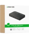 Hurtownia GSM - Rozdzielacz UGREEN HDMI - 3x HDMI 3D 4K 7,5Gbps 36bit na kanał czarny - UGR1355BLK - {ean13} - Hurt