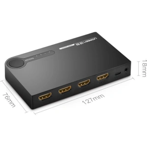 Rozdzielacz UGREEN HDMI - 3x HDMI 3D 4K 7,5Gbps 36bit na kanał czarny