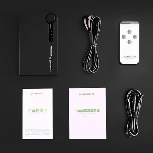 Rozdzielacz UGREEN HDMI - 3x HDMI 3D 4K 7,5Gbps 36bit na kanał czarny