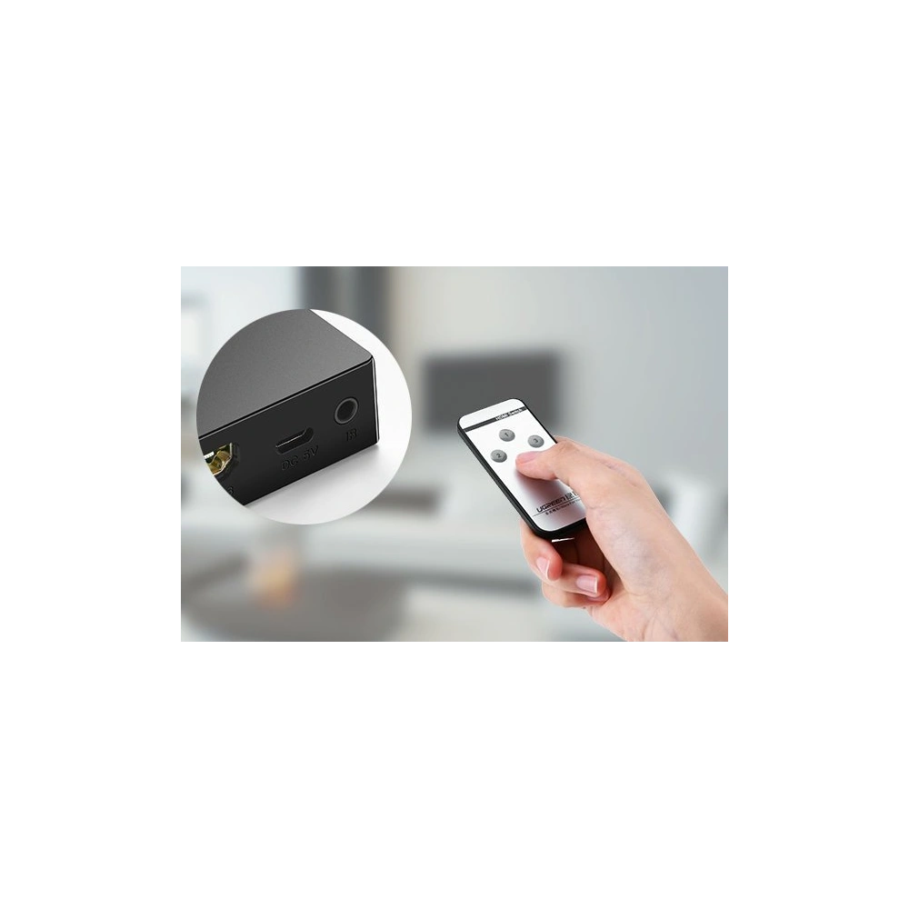 Hurtownia GSM - Rozdělovač UGREEN HDMI - 3x HDMI 3D 4K 7,5Gbps 36bit na kanál černý - UGR1355BLK - {ean13} - Hurt