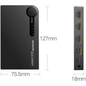Rozdzielacz UGREEN HDMI - 3x HDMI 3D 4K 7,5Gbps 36bit na kanał czarny