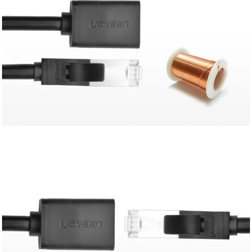 Przedłużacz UGREEN NW112 Ethernet RJ45 Cat 6 FTP 1000Mbps 5m czarny