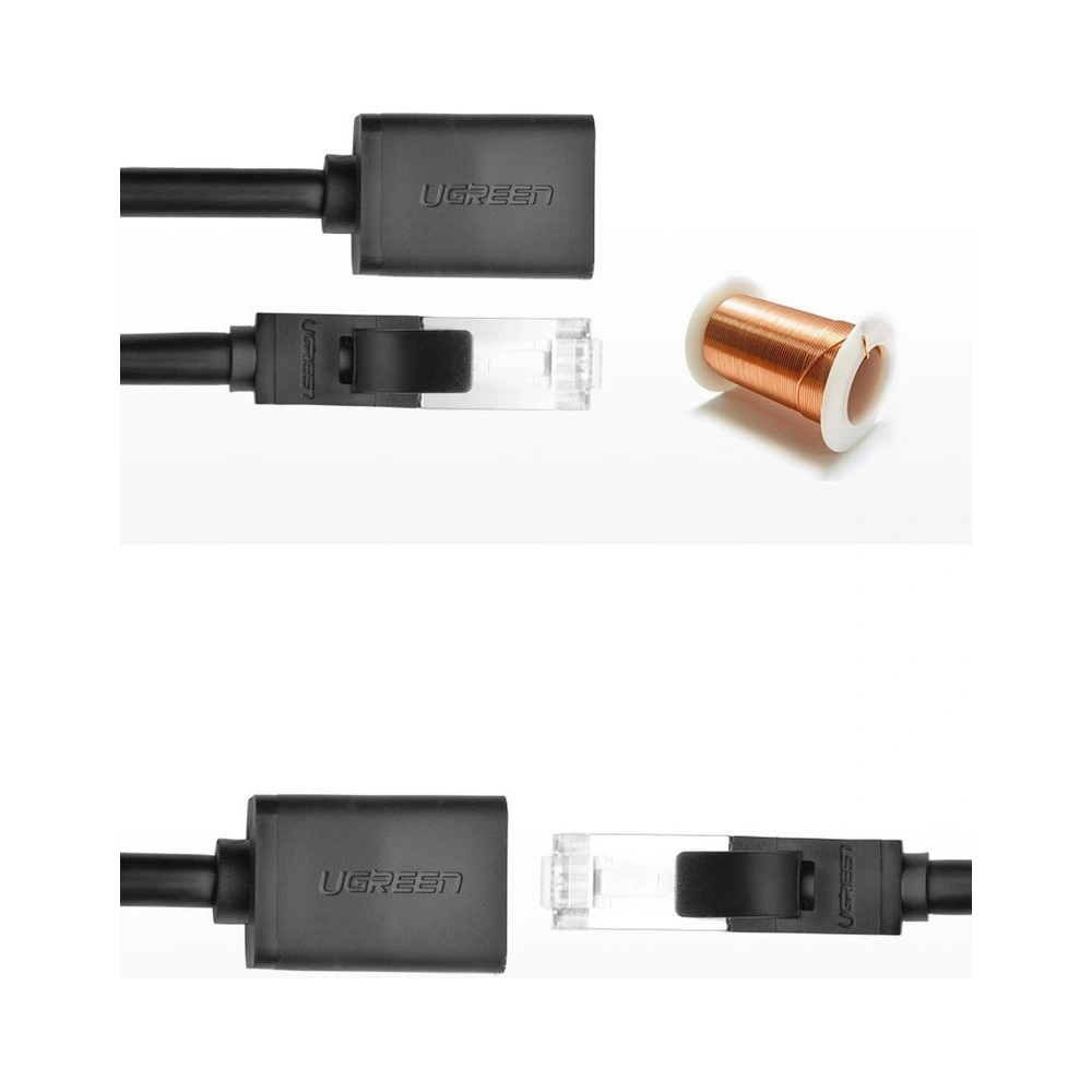 Hurtownia GSM - Prodlužovací kabel UGREEN NW112 Ethernet RJ45 Cat 6 FTP 1000Mbps 5m černý - UGR1356BLK - {ean13} - Hurt