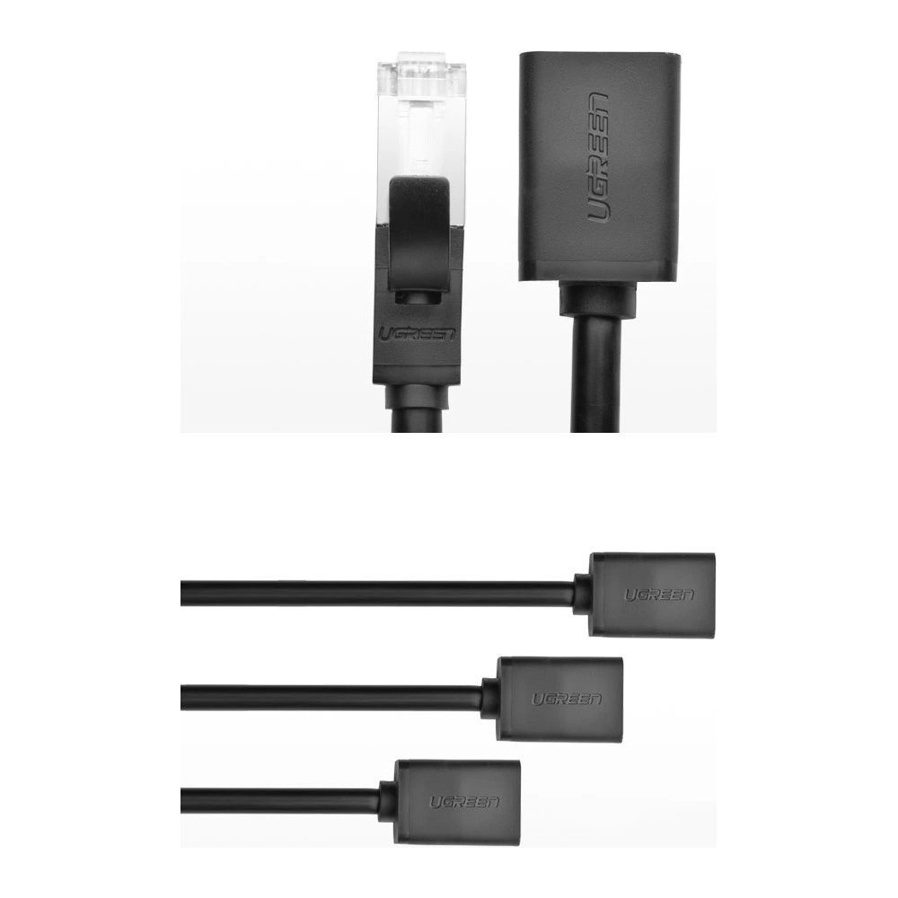 Hurtownia GSM - Prodlužovací kabel UGREEN NW112 Ethernet RJ45 Cat 6 FTP 1000Mbps 5m černý - UGR1356BLK - {ean13} - Hurt