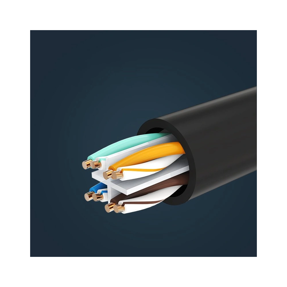 Hurtownia GSM - Prodlužovací kabel UGREEN NW112 Ethernet RJ45 Cat 6 FTP 1000Mbps 5m černý - UGR1356BLK - {ean13} - Hurt