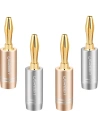 Aluminiowy wtyk audio UGREEN AV149 bananowy pozłacany wielokolorowy [4 pack]