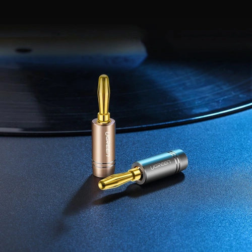 Aluminiowy wtyk audio UGREEN AV149 bananowy pozłacany wielokolorowy [4 pack]