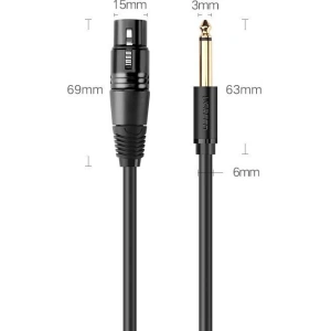 Hurtownia GSM - Kabel UGREEN AV131 XLR (żeński) - 6,35mm jack (męski) 5 m - UGR1366 - {ean13} - Hurt