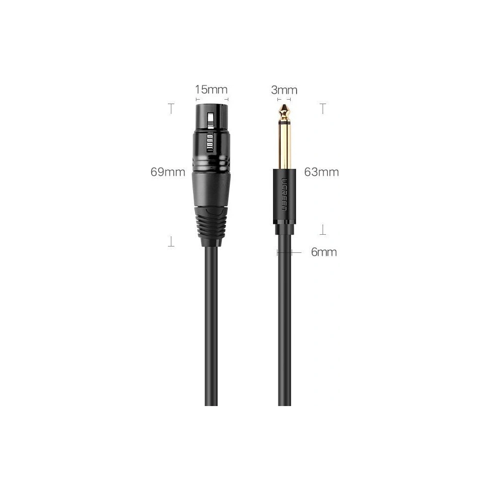 Hurtownia GSM - Kabel UGREEN AV131 XLR (ženský) - 6,35mm jack (mužský) 5 m - UGR1366 - {ean13} - Hurt