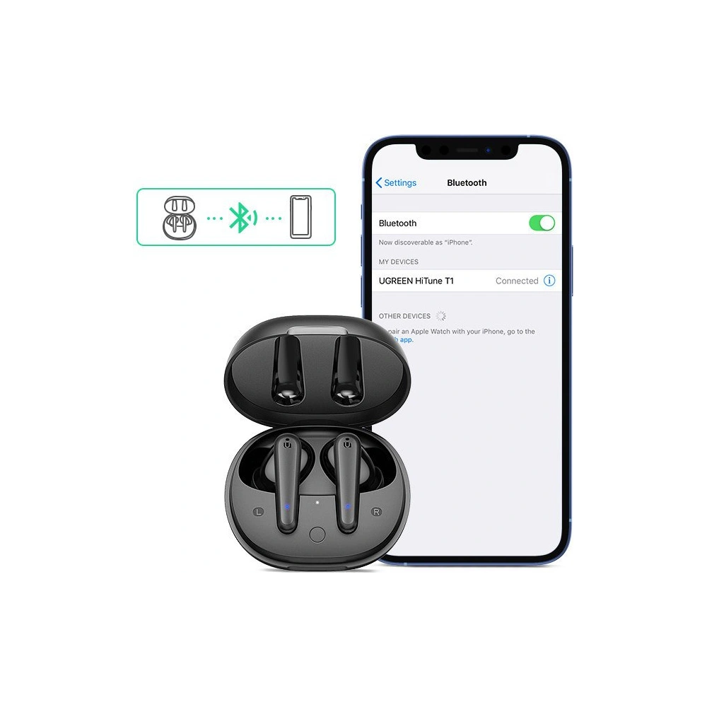 Hurtownia GSM - Bezdrátová sluchátka UGREEN WS111 HiTune T1 Bluetooth TWS Earbuds černá - UGR1367BLK - {ean13} - Hurt
