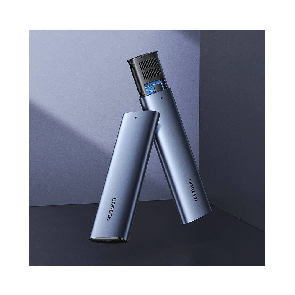 Hurtownia GSM - Obal na disk M.2 UGREEN CM400 USB 3.2 Gen 2 (SuperSpeed USB 10 Gbps) + USB-C kabel 0,5m šedý - UGR1368GRY - {ean13} - Hurt