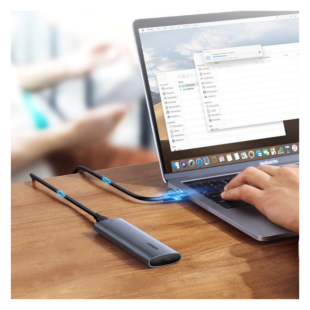 Hurtownia GSM - Obudowa dysku M.2 UGREEN CM400 USB 3.2 Gen 2 (SuperSpeed USB 10 Gbps) + kabel USB-C 0,5m szary - UGR1368GRY - {ean13} - Hurt