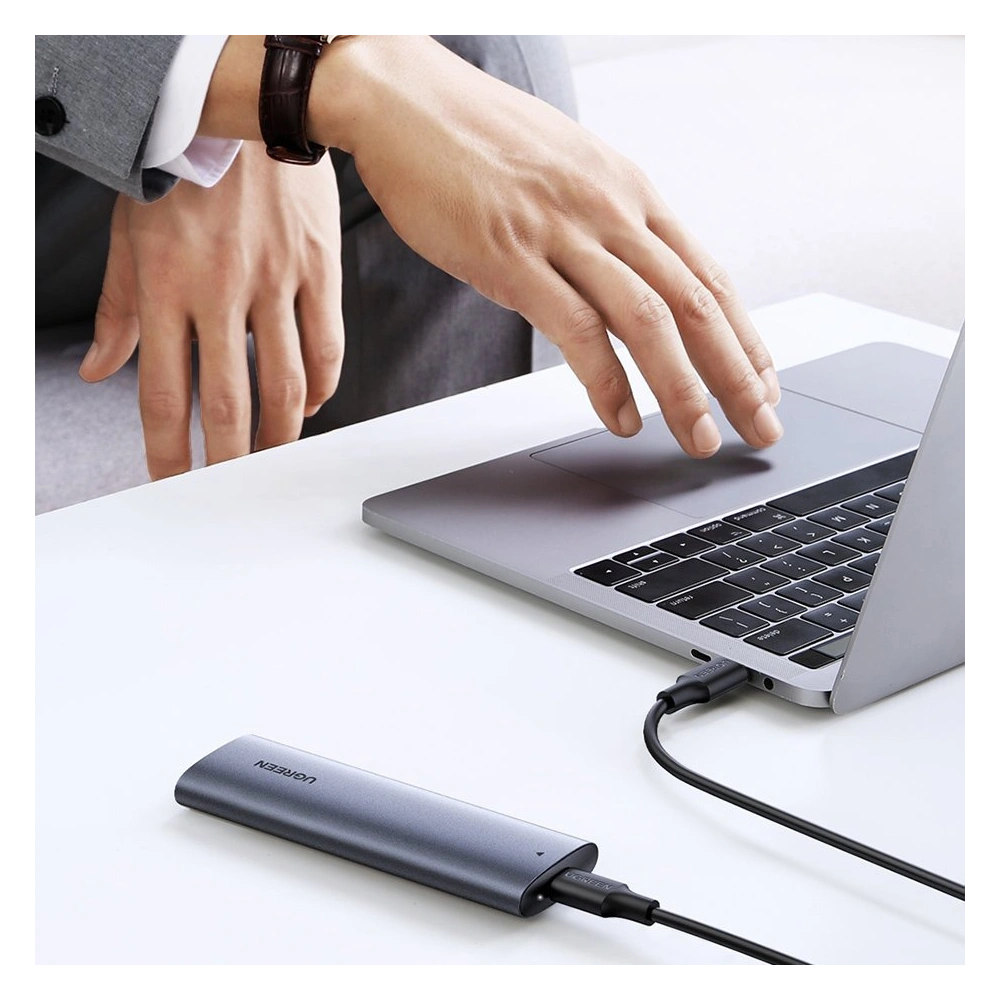 Hurtownia GSM - Obal na disk M.2 UGREEN CM400 USB 3.2 Gen 2 (SuperSpeed USB 10 Gbps) + USB-C kabel 0,5m šedý - UGR1368GRY - {ean13} - Hurt