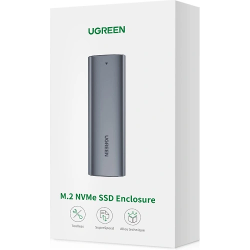 Obudowa dysku M.2 UGREEN CM400 USB 3.2 Gen 2 (SuperSpeed USB 10 Gbps) + kabel USB-C 0,5m szary