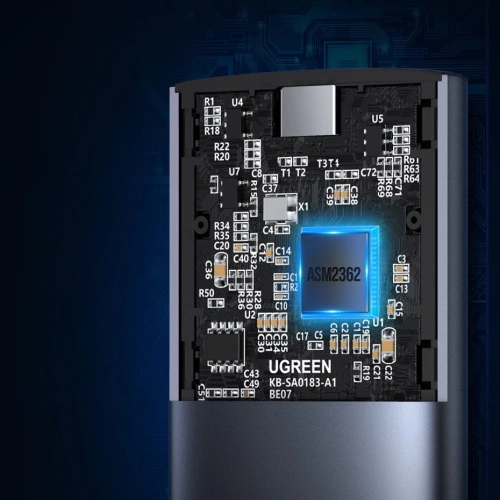 Obudowa dysku M.2 UGREEN CM400 USB 3.2 Gen 2 (SuperSpeed USB 10 Gbps) + kabel USB-C 0,5m szary