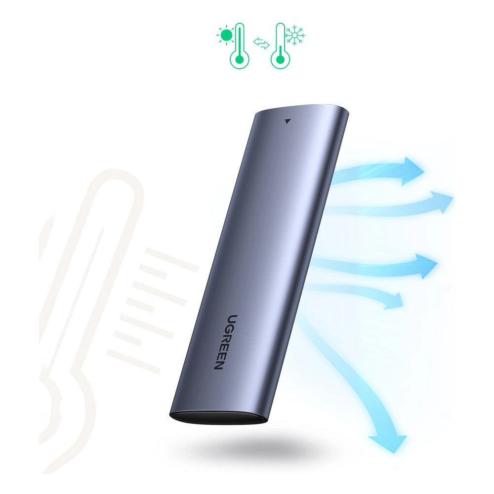 Hurtownia GSM - Obal na disk M.2 UGREEN CM400 USB 3.2 Gen 2 (SuperSpeed USB 10 Gbps) + USB-C kabel 0,5m šedý - UGR1368GRY - {ean13} - Hurt